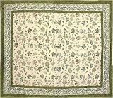 Bed Flat Sheet Block Print Cotton India Asian Decor Home Interiors Twin Size (bssht560)