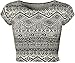 PaperMoon Women's Print Cap Sleeve Crop Top