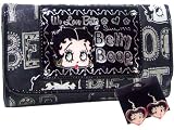 Betty Boop Silver Letters Long Wallet and Check Book Bonus Earrings Set