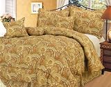 7Pcs King Paisley Print Bedding Comforter Bedding Set Bed in a Bag