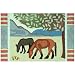 Jellybean Grazing Horses Indoor Outdoor Rug