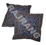 2 Indian Boho Decorative Zari, Embroidery & Mirror Work Cushion Cover Set Throw Pillow Case Size 16"x16" Inches