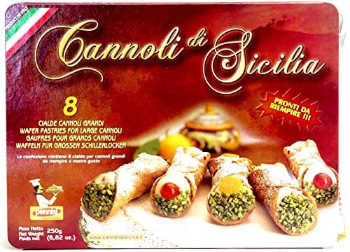 (Pack of 2) 8-Piece Authentic Italian Large Cannoli Shells (16 Shells Total) By Pennisi