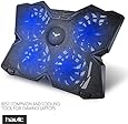 HAVIT&reg; HV-F2063 15.6"-17" Laptop Cooler Cooling Pad - Four Quiet 110mm Fans at 1,200RPM, Ultra-portable and Light Weight (4 Fans)
