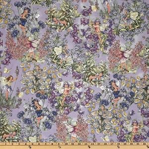 45-Wide-Michael-Miller-Flower-Fairies-Hidden-Fairies-Periwinkle-Fabric-By-The-Yard