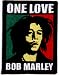 Bob Marley - Tri Color Face with ONE LOVE - Embroidered Iron On or Sew On Patch