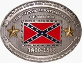Mens OVAL CONFEDERATE STATES OF AMERICA FLAG Punk Rock Metal Belt Buckle
