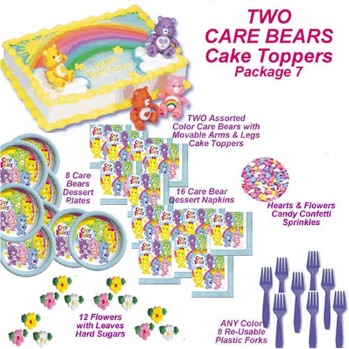 Care Bears Cakes - Do-It-Yourself Cake Party Pkg. 7 SAVE $3.22 by Pink, Blue, Yellow, Brown, White, Purple