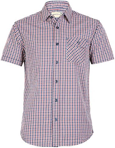 883 Police Men's Red Drake Checke Short Sleeved Button Up Shirt Size S