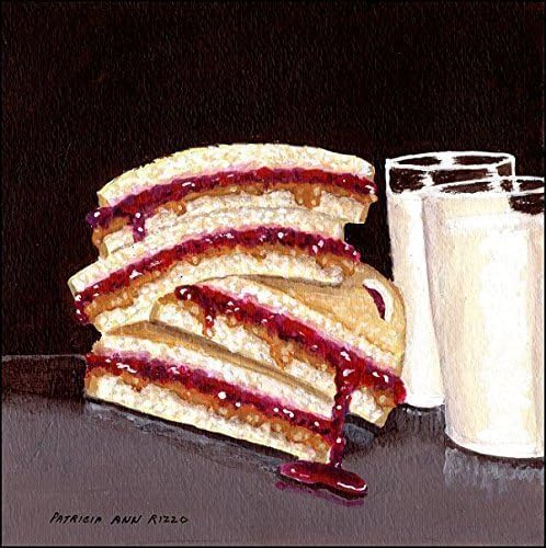 Original Acrylic Art - PB&amp;J for Two - by Patricia Ann Rizzo