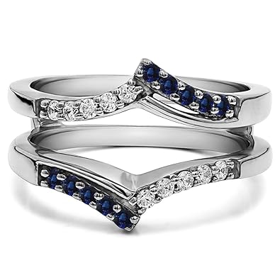 diamond and sapphire wedding ring guards