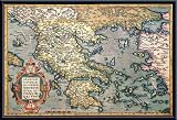 Map of Greece, Framed Art Print by Abraham Ortelius