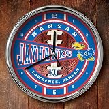 NCAA Kansas Jayhawks 12'' Chrome Wall Clock