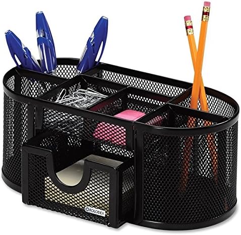 Black Mesh Pencil Cup Organizer, Eight Compartments
