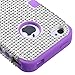 MYBAT IPHONE4AVHPCTUFFDMS014NP Premium TUFF Diamante Case for iPhone 4 - 1 Pack - Retail Packaging - Silver Diamante/Electric Purple
