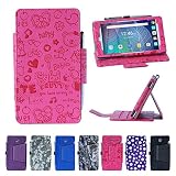 i-UniK Alcatel Onetouch POP 7 LTE Case 2016 T-Mobile Model 9015W Slim Folio Tablet Cover [Bonus Stylus] - (Cute Pink)