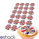 24 x Queen Elizabeth Diamond Jubilee Edible Cake Toppers (Street Party Cupcake Topper by eShack)