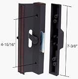 CRL Black Clamp-Style Surface Mount Sliding Glass Door Handle 4-15/16 Screw Holes