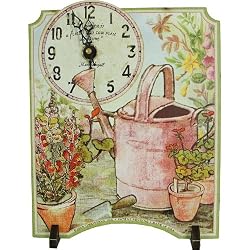 TimeWorks Vintage Garden Watering Can Pop Out Desk Clock
