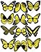 Cakeshop 12 x PRE-CUT Yellow Edible Butterfly Cake Toppers