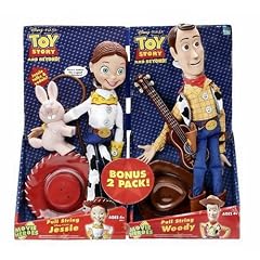 Toy Story 2005 - Movie Heroes 2-Pack - Pull String WOODY - mit Gitarre und Cowboy-Hut & Pull String JESSIE mit Lasso , Cowboy-Hut und Critter - ca. 35cm - sprechen englisch - OVP
