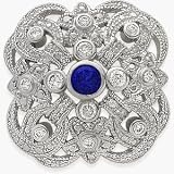 Sterling Silver Sapphire & Cubic Zirconia Brooch