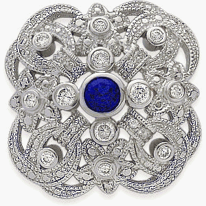 Childrens Toyshop  Jewelry : Sterling Silver Sapphire & Cubic Zirconia Brooch
