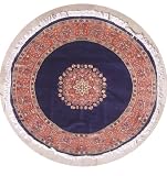 58 x 60 Pak Persian Area Rug with Silk & Wool Pile - | a 6x6 Round Rug | An Authentic Hand Knotted Pak Persian Silk and Wool Rug