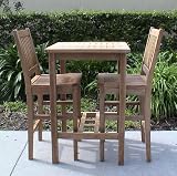 Anderson Teak Avalon 27 inch Square Bar Table and Chairs
