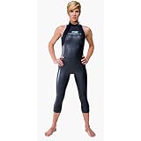 NeoSport Wetsuits Women's Triathlon 5/3 Sleeveless Jane,Light Blue Trim,4