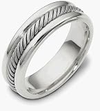 6.5mm Platinum Comfort Fit Wedding Band Ring
