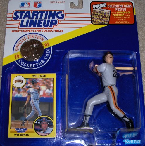 MLB Action Figure: Will Clark 1991 MLB Starting Lineup-MLB Action Figure-Major League Baseball Action Figure-Major League Baseball Figures-Major League Baseball-Baseball Figures-MLB Major League Baseball