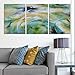 ARTLAND Modern 100% Hand Painted Framed Wall Art Abstract Bright Color Tone 3-Piece Abstract Oil Painting on Canvas Ready to Hang for Living Room for Wall Decor Home Decoration 24x48 inches