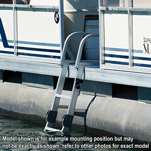 Norestar 4Step Folding Aluminum Boat Boarding Ladder with Handles, for