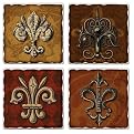 Tumbled Tile Coasters FleurdeLis