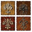 Tumbled Tile Coasters FleurdeLis