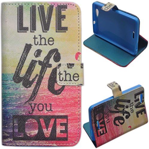 Einzige Slim Fit Leather Case Cover with Stand & Card Slots for Wiko Getaway (Live Life) with Free Universal Screen-stylus