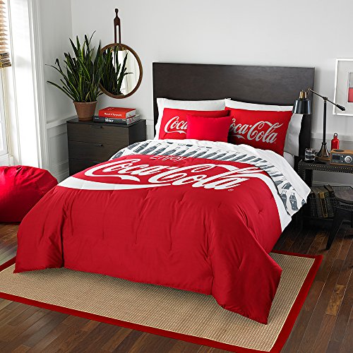 The Coca-Cola Company Bottles Bedding Comforter and 2 Shams Set by The Northwest Company, Twin/Full