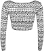 WearAll Women's Print Long Sleeve Crop Top
