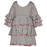 Mad Sky Infant Girls Black White Pink Detail Print Ruffle Dress 24M