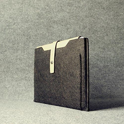 Charbonize Genuine Leather and Wool Felt sleeve case for Apple MacBook Pro 13-inch Retina (Charcoal Khaki)
