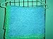 Bk7bl.m, Knitted on Hand Knitting Machine the Hand Crochet Finished Blue Chenille Lt Mint Trim 32