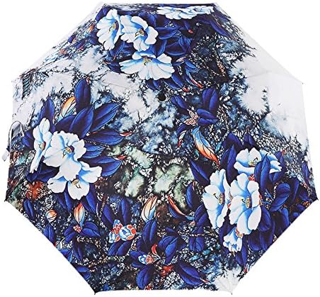 Moonse Bluelover Pattern Unisex Compact Auto Open Folding Umbrella For Travel Outdoor Sunny Sky