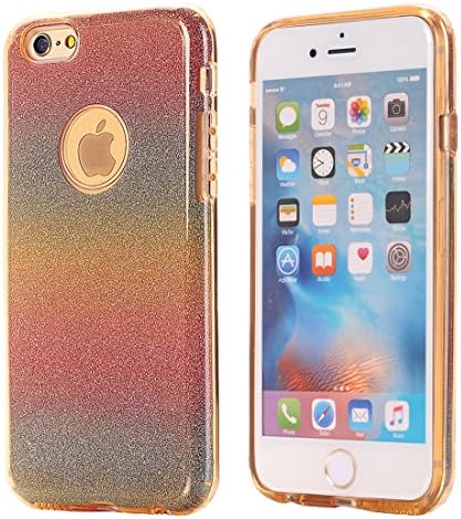iPhone 6s Case, Bling Sparkle Crystal Premium 3 Layer Hybrid Semi-transparent Soft Protective Cover Case for iPhone 6 6s 4.7 Inch (Gold Rainbow)