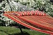 Quilted Fabric Double Hammock with Pillow - Blue Striped