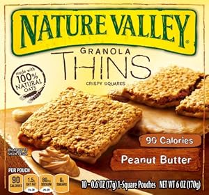 Nature Valley Granola Thins, Peanut Butter, 6-Ounce, 10 ...
