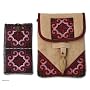 Hemp purse and phone pouch, 'Ethnic Rose'