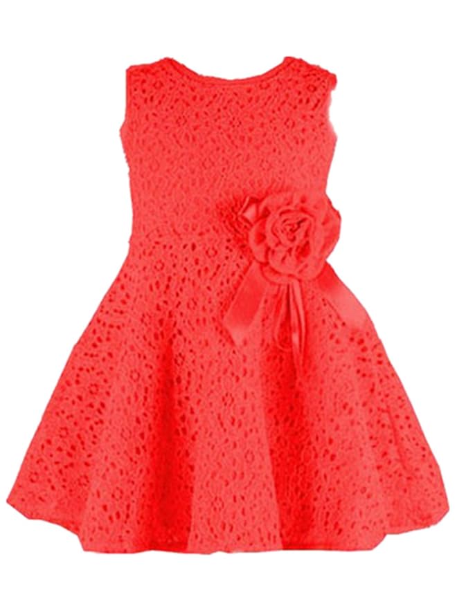 Amoin Kids Toddlers Girls Princess Party Flower Solid Lace Formal Dress