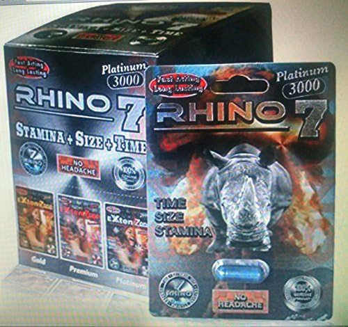 20 x RHINO 7 AUTHENTIC Platinum 3000 MALE Sexual Performance Enhancement - TRIPLE POWER + POTENCY