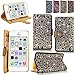 iPhone 6 6S Plus Case - Cellularvilla Pu Leather Wallet Diamond Design Sparkle Glitter Card Flip Open Pocket Case Cover Pouch for Apple iPhone 6 6S Plus 5.5
